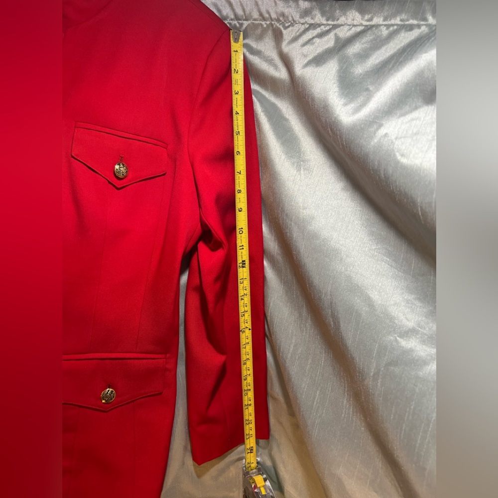 Red 100% wool jacket, Acetate lined inside, button down, NWT, Great for holidays - Picture 6 of 7